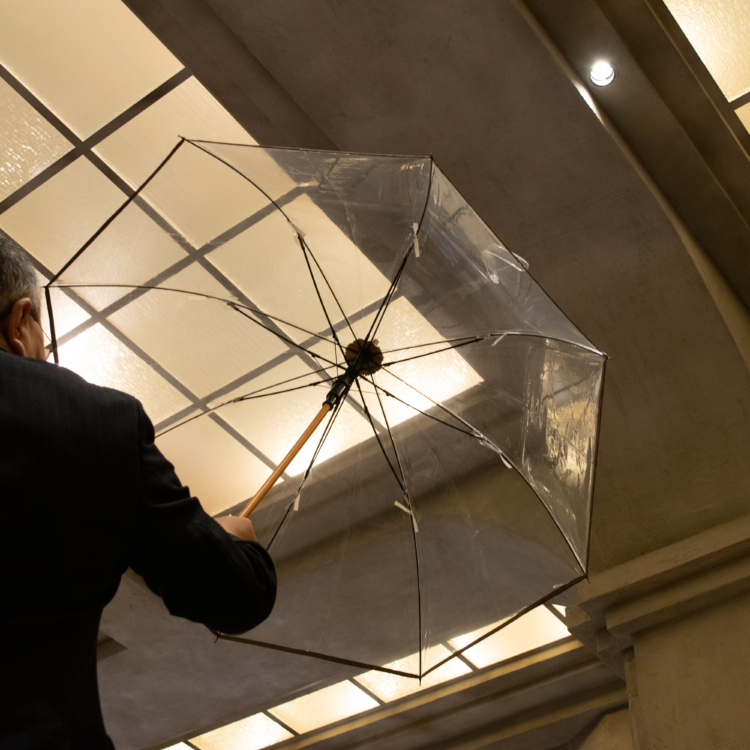 A gentleman’s plastic umbrella that would even suit James Bond