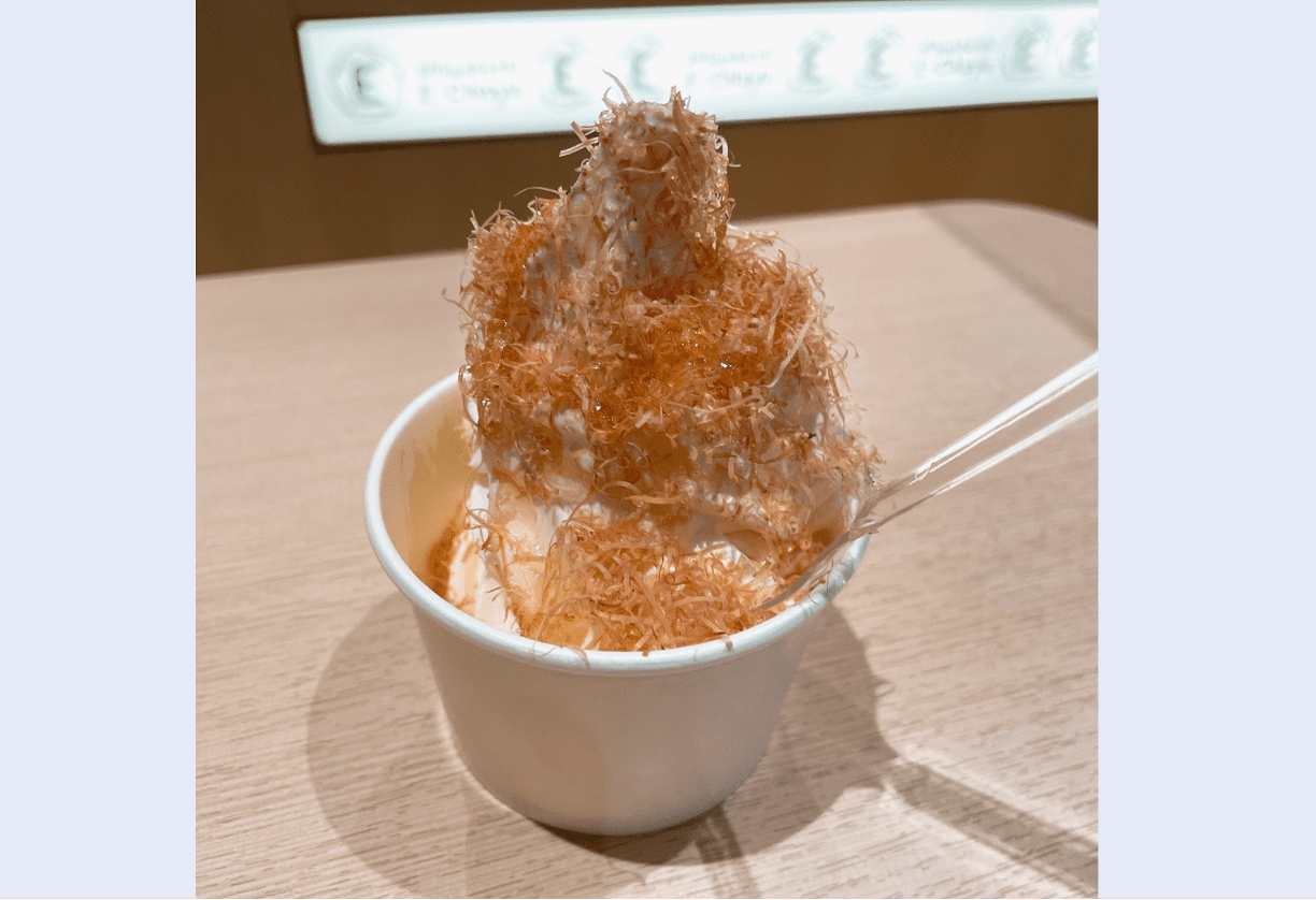 The Fascinating Encounter of Bonito Flakes and Soft Serve Ice Cream The