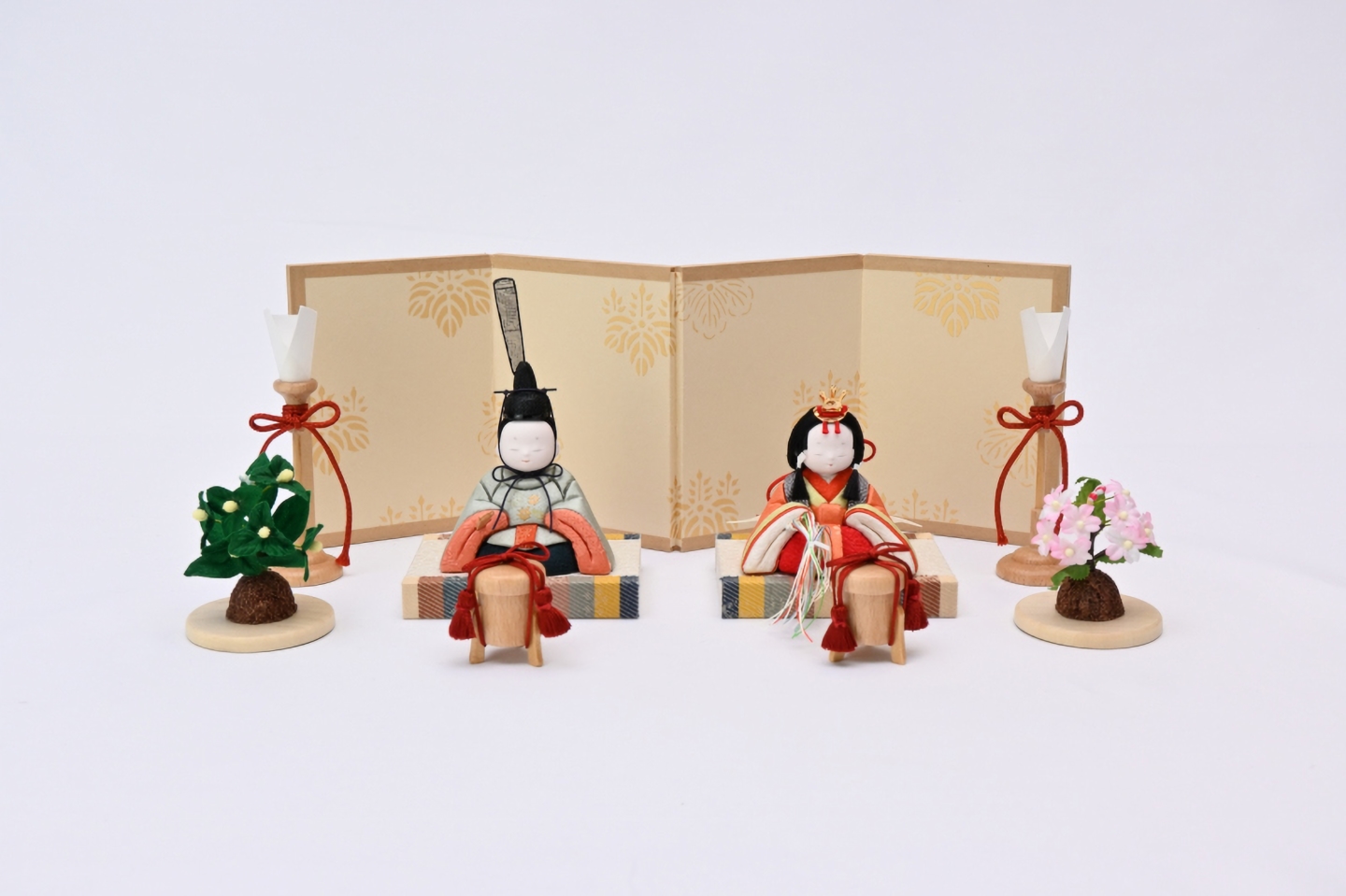 [Matsuzaki Doll] A Palm-Sized Pair of Charming Hina Dolls for Seasonal Interior Display